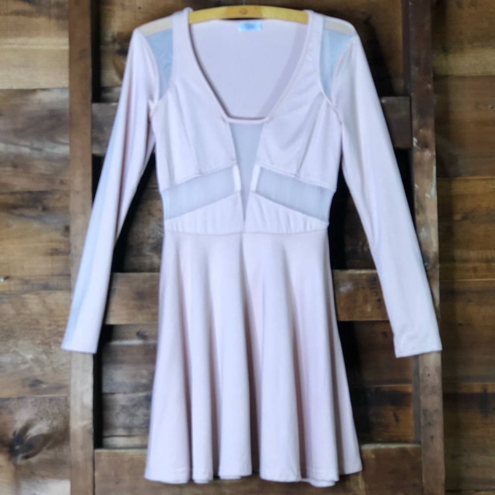 TOBI Skater Mesh Mini Circle Dress